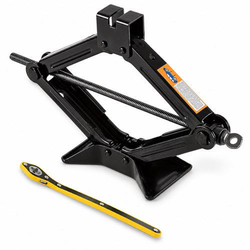 LiftMax – Compact Scissor Car Jack with Ratchet Wrench and Steel Base