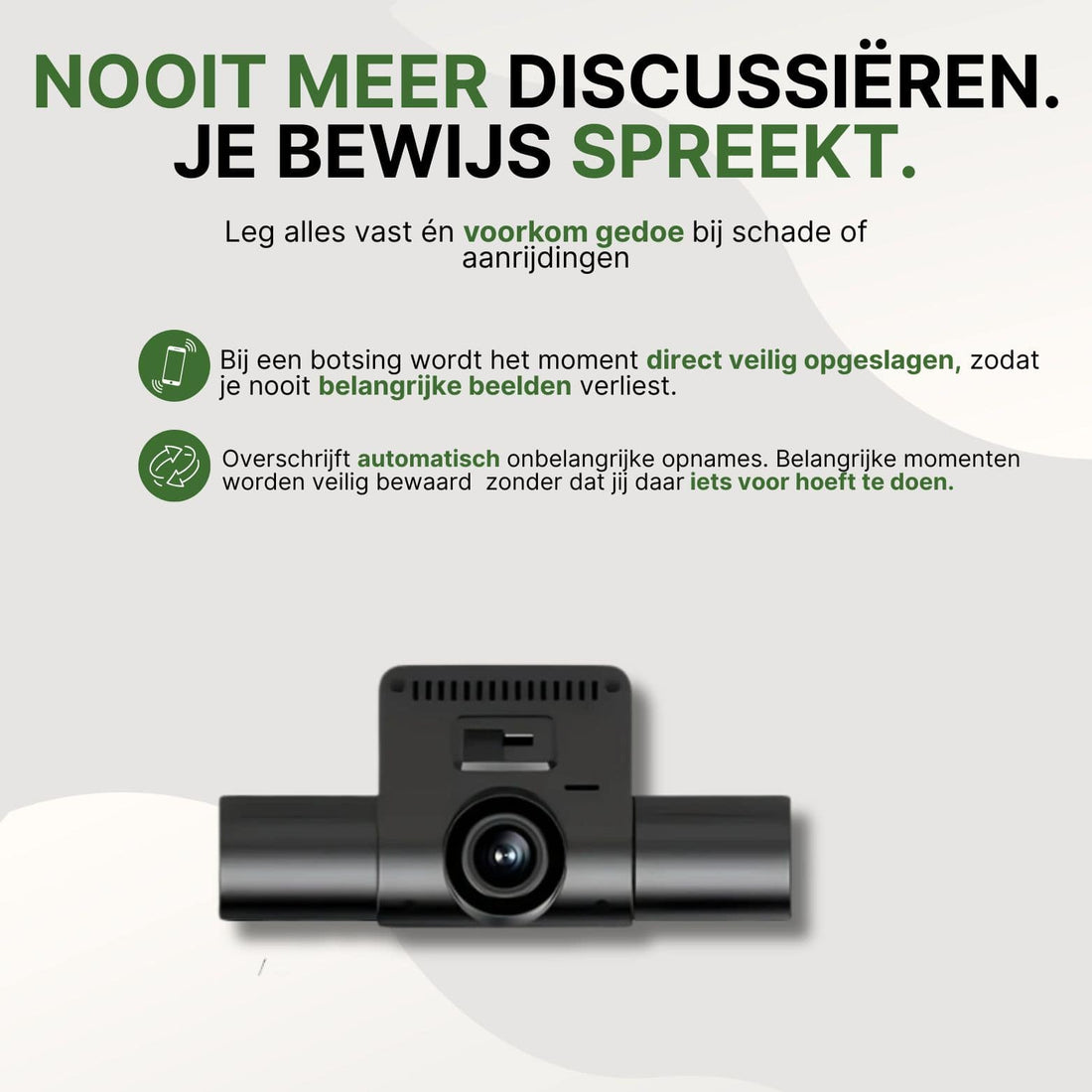360Guard Pro dashcam with automatic collision detection and secure storage of crucial footage in the event of a collision, without manual settings.