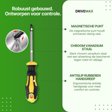 Screwdriver set in case with bits and flexible extender