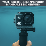 4K action camera in waterproof housing for underwater recordings