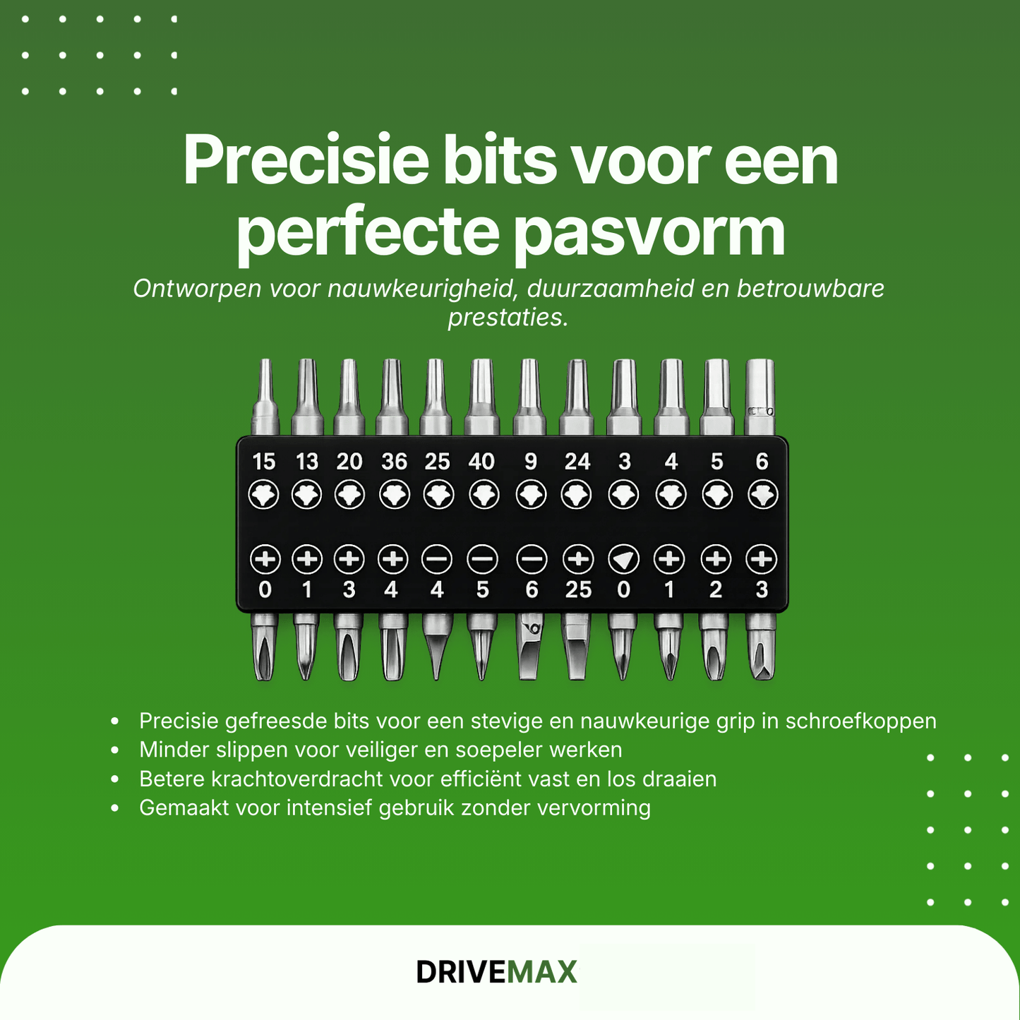 Screwdriver set in case with bits and flexible extender
