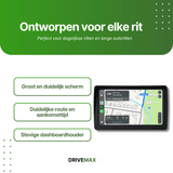 Car navigation with large and clear touchscreen on dashboard mount, displays route map with navigation instructions and arrival time for daily use.