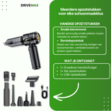 Cordless handheld vacuum cleaner with multiple cleaning attachments including brush and narrow nozzle for versatile home and car cleaning.