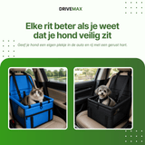 Dog car bed viewed from above, spacious sleeping area, and washable interior lining