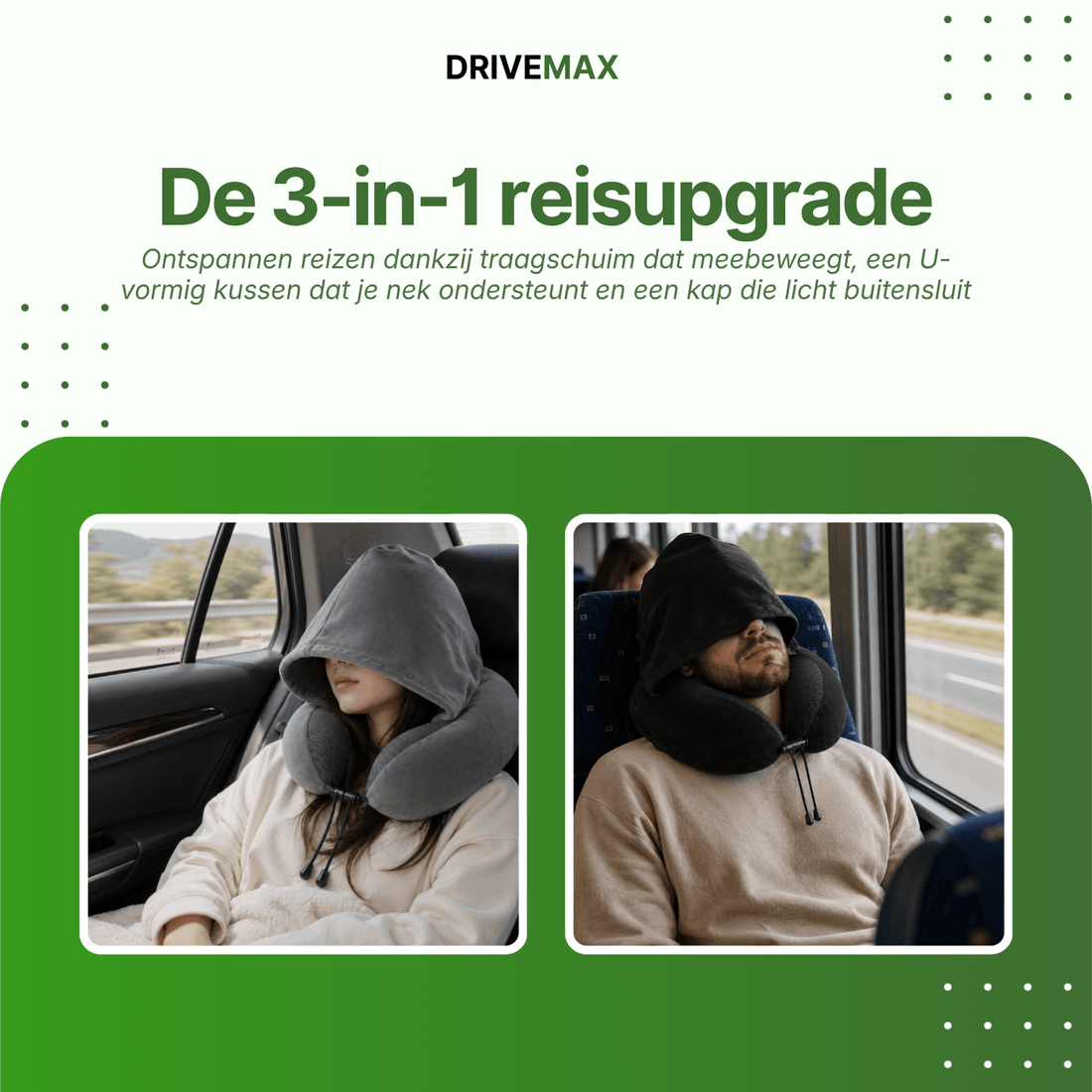 Ergonomisch reiskussen met memory foam voor optimaal comfort in de auto