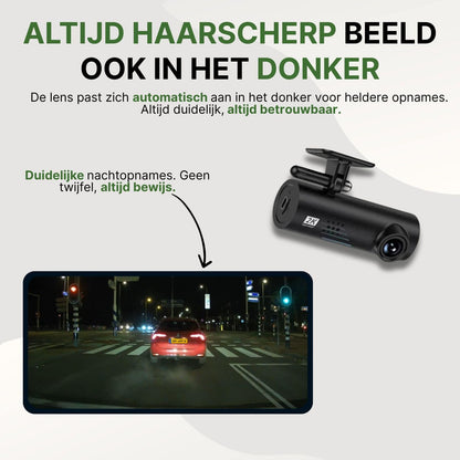 VoiceGuard Pro dashcam met haarscherp nachtzicht – duidelijke opnames in het donker met automatisch aanpassende lens
