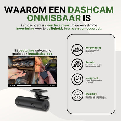 Uitleg waarom een dashcam zoals de VoiceGuard Pro onmisbaar is – voordelen zoals verzekering, fraudepreventie, veiligheid en kwaliteit met installatievideo